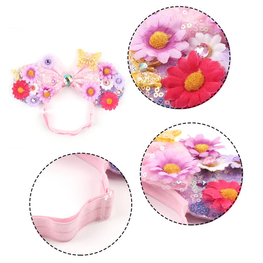 2024 Disney Mouse Ears Adjustable Headband – Sequin 5" Bow Hairband for Babies & Adults