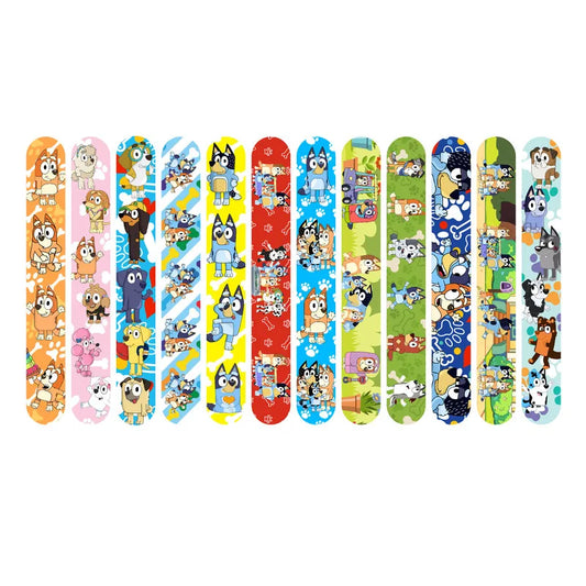 2024 New Bluey Series Bracelet – Bingo and Her Friends PVC Snap Circle Cartoon Bracelets (12pcs)