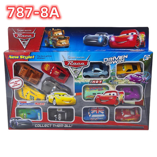 12pcs/set Disney Pixar Cars – Back Force Model Car Set