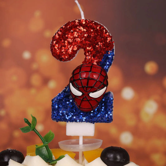 Superhero Marvel Digital Candles – 0–9 Cartoon Cake Toppers for Birthdays & Parties