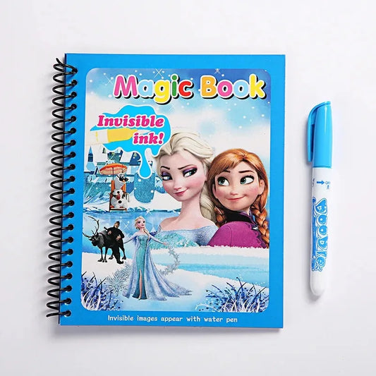 Frozen Disney Kids Puzzle Graffiti Painting Book – Mickey Mouse, Cars, Sofia Princess Cartoon DIY Magic Watercolor Painting Gifts