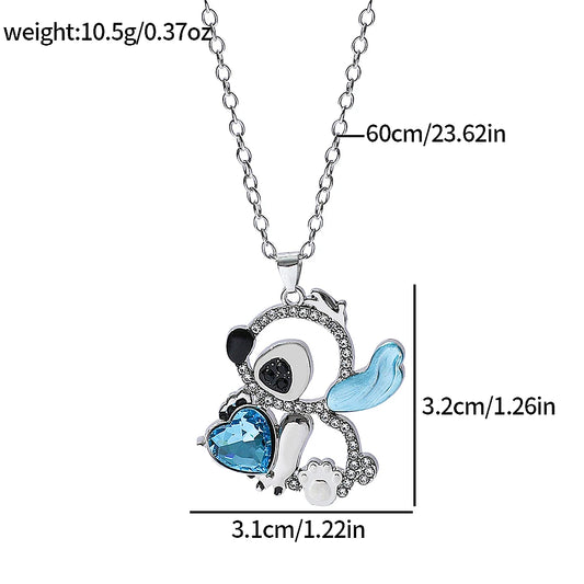 Lilo & Stitch Heart Rhinestone Necklace – Girls’ Fashion Jewelry
