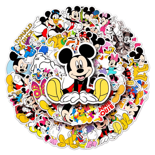 50 Piece MINISO Disney Cute Mickey Mouse Mixed Stickers DIY For Phones Laptop Car Sticker