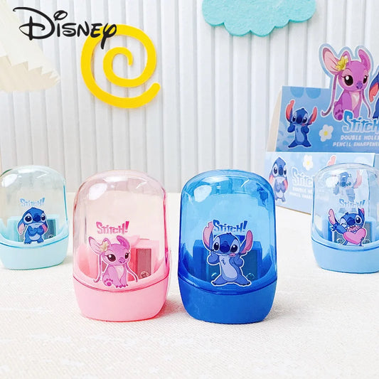 Random 2pcs Disney Anime Pencil Sharpener – Kawaii Stitch Double Hole Design