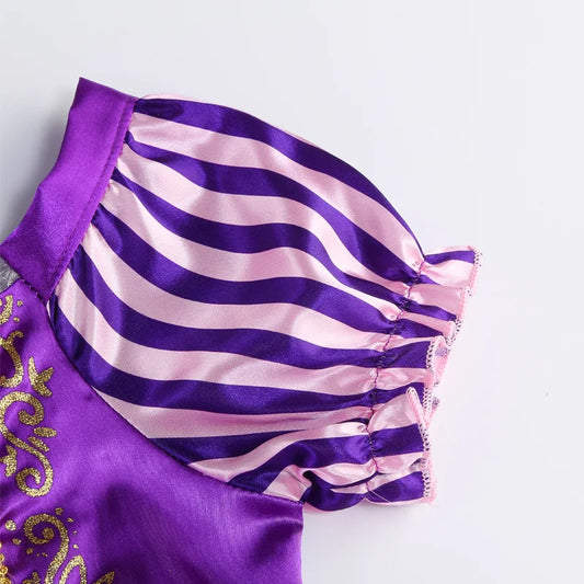 Disney Rapunzel Princess Dress – Purple Puff Sleeve Tangled Costume for Girls