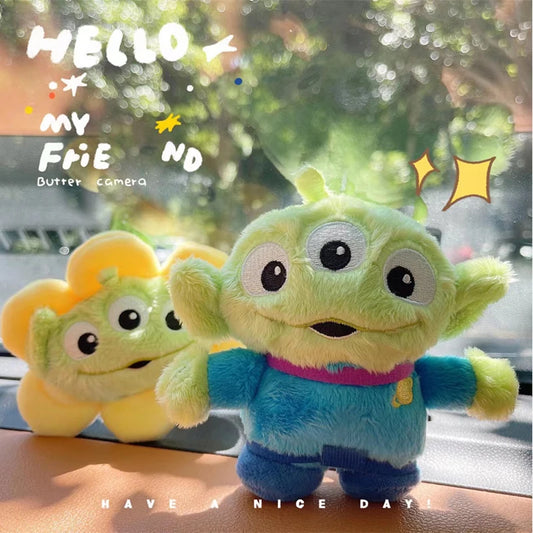 Disney Toy Story Alien Plush Keychain – Kawaii Three-Eyed Plush Pendant for Kids