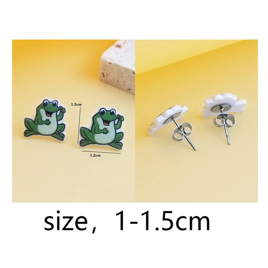 2024 Halloween Skull Acrylic Resin Stud Earrings – Handmade Jewelry