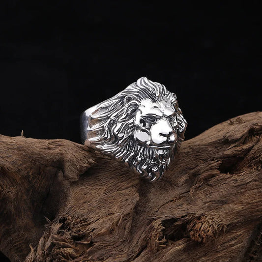 Hot-Selling Domineering Lion Head Ring – S925 Sterling Silver Open Men’s Ring