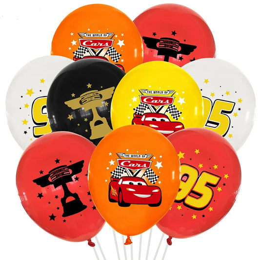10/20pcs Disney Cars 12-inch Latex Balloons – Lightning McQueen & Mater Party Decorations Kit