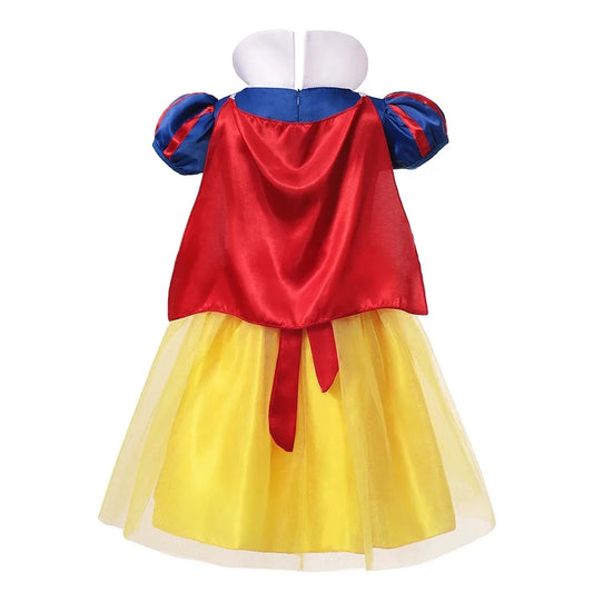 Snow White Princess Dress for Girls – Costume Set with Cloak for Summer & Halloween Parties