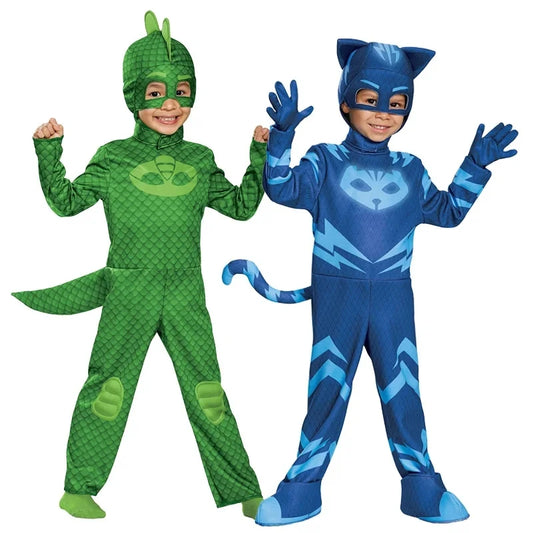 Blue Pajama Hero Costume – Kids Anime-Inspired Cosplay Suit with Mask