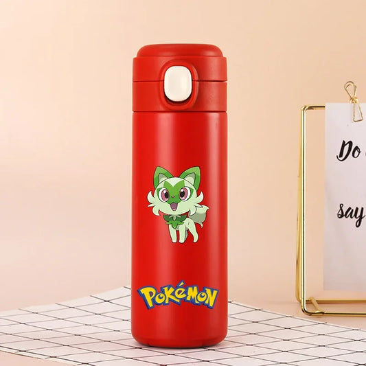 Pokémon 420ML Thermos Water Bottle – Cute Pikachu Anime Portable Stainless Steel Mug