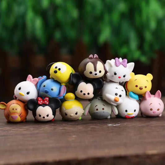 Genuine Disney 14pcs Tsum Tsum Mini Bean Figures – Cute Mickey & Minnie Series Collectible Dolls