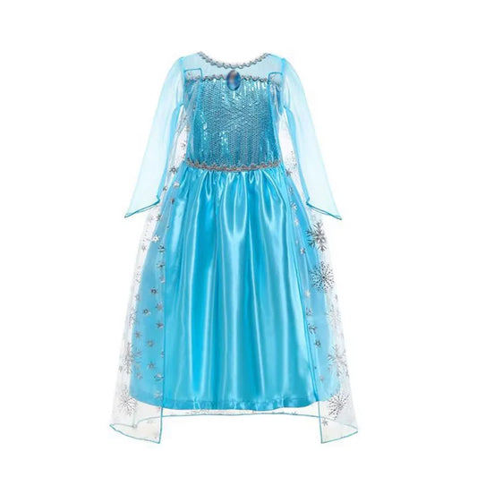 Disney Elsa Princess Dress – Long Sleeve Frozen Costume for Girls (2025 Edition)