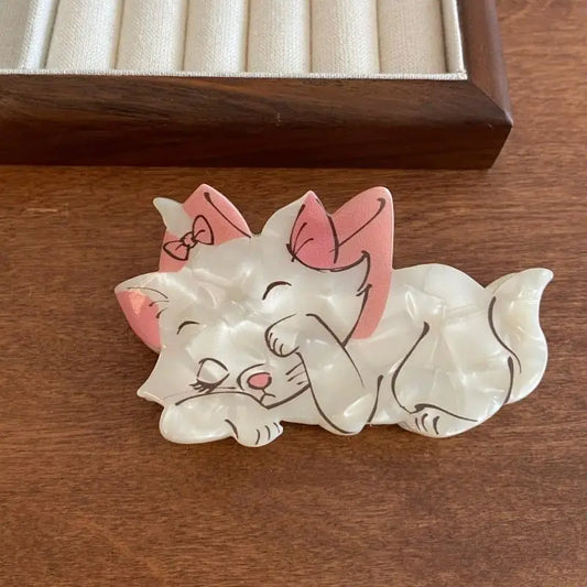 Disney Marie Cat Kawaii Half Pricked Ponytail Double-Sided Duckbill Shark Clip