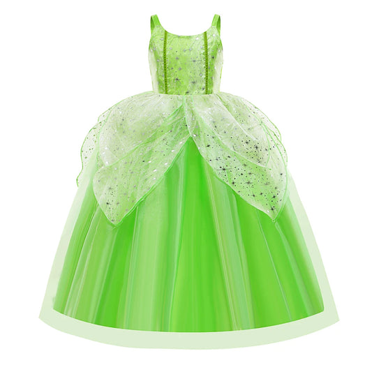 Girls Flower Fairy Dress – Tinker Bell Inspired Princess Costume with Wings