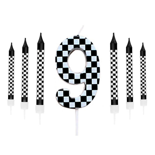 7pcs Racing Cars Themed Birthday Candles Set – Numeral Cake Candles