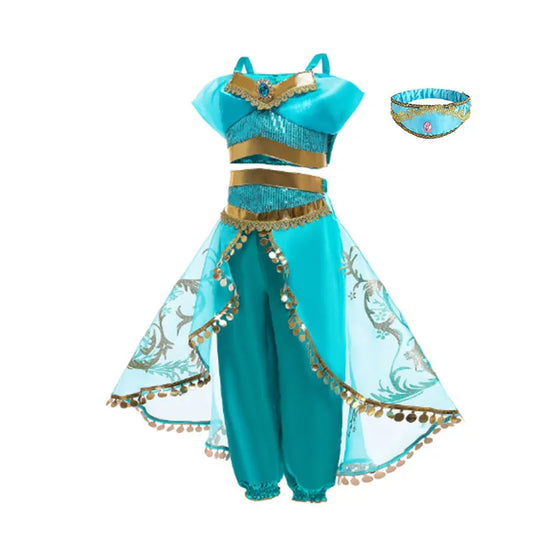 Arabian Style Princess Costume – Jasmine Cosplay Dress for Girls