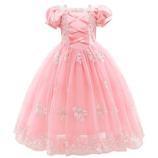 Rapunzel Pink Princess Dress – Kids Cosplay Costume for Girls