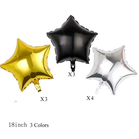 1/5/10pcs Gold Star Foil Balloons – 18-Inch Party Decoration