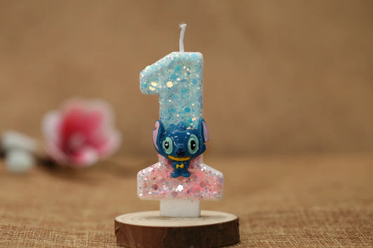 Disney Lilo & Stitch 3D Number Candles – Cute Cartoon Cake Toppers for Birthdays