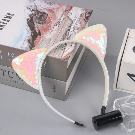 Sequin Cat Ear Headband – Sparkly Glitter Hair Accessory for Girls & Kids