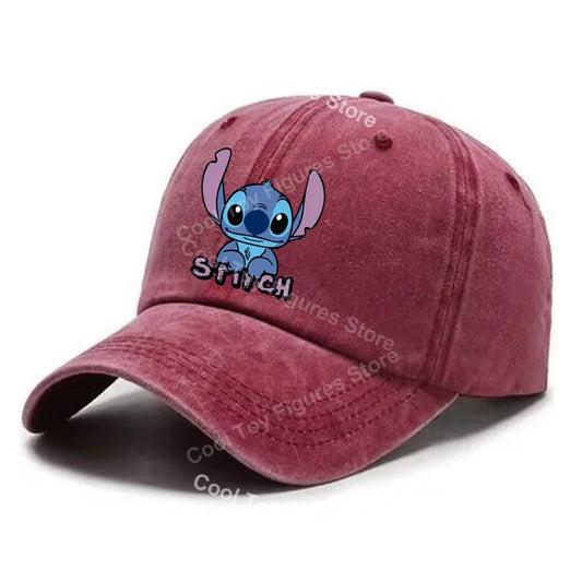 Stitch Adult Adjustable Baseball Cap – Washed Denim Retro Sun Visor