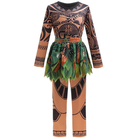 Disney Maui Costume for Boys – Moana Character Tattoo Outfit with Accessories