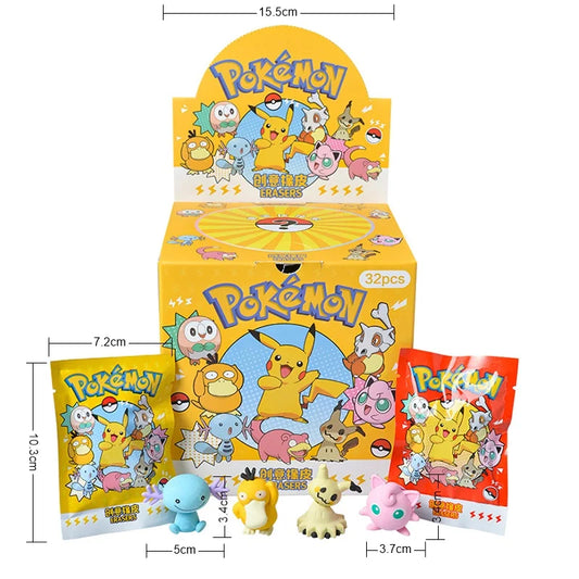 Anime Pokémon Blind Box Eraser – Pikachu Action Figure Stationery Toy
