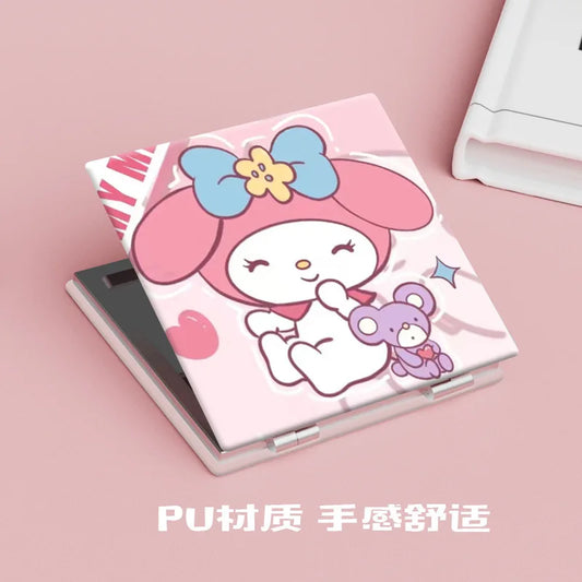 Sanrio Hello Kitty & Kuromi Portable Folding Mirror – Double-Sided Makeup Mirror