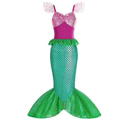 Mermaid Birthday Party Dress – Summer Cosplay Gown for Girls (2–10 Years)