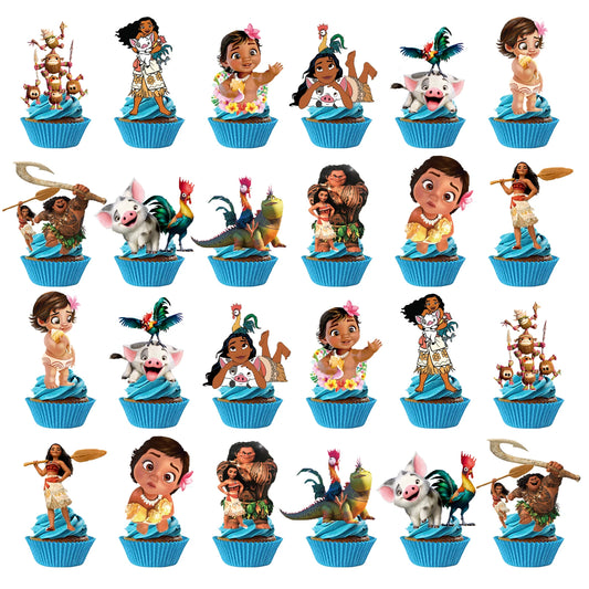 Moana Cake & Cupcake Toppers – Birthday Party Decorations