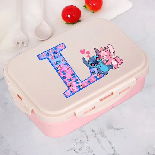 Stitch & Angel Bento Lunch Box – Disney A–Z Letter Food Storage for Kids & Office