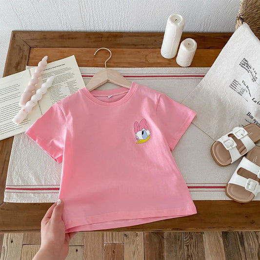 Disney Cartoon Baby Girl T-Shirt – Daisy Pattern Summer Casual Top