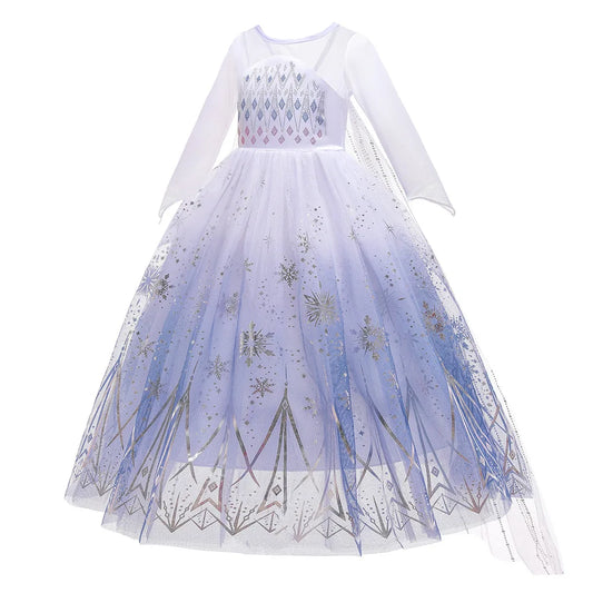 Disney Frozen Elsa Princess Dress for Girls – Snow Queen Mesh Costume for Halloween & Parties