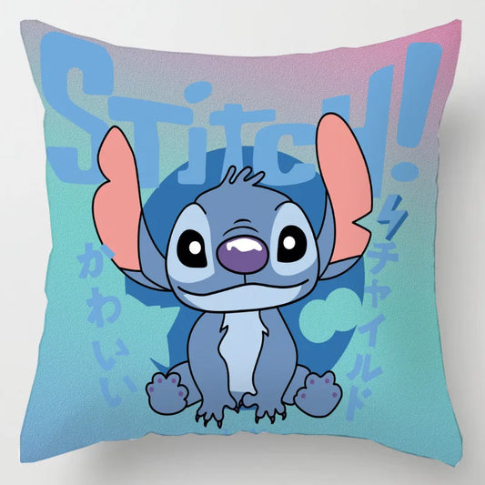 Anime Figure Disney Stitch Double-Sided Print Pillowcase – Kawaii Pillow Cover for Kids Room Decor