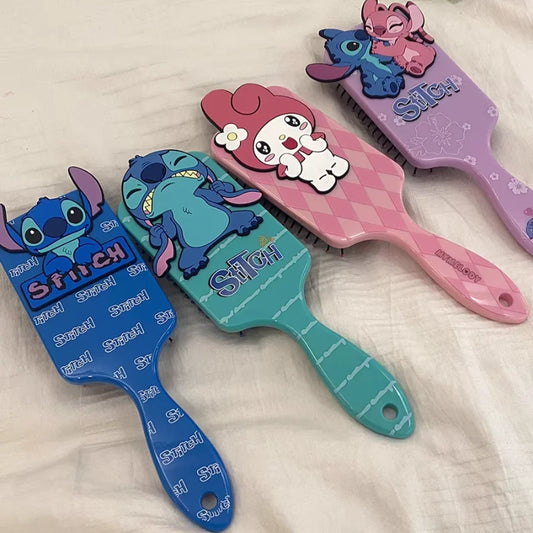 Miniso Disney Anime Lilo & Stitch Air Cushion Massage Comb – Cartoon Stitch & Mickey Minnie Mouse Hair Brush for Girls