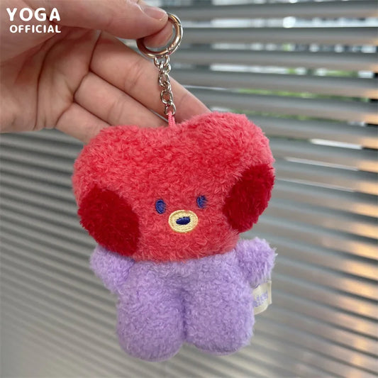 8cm Kawaii BT21 Mini Plush Keychain – COOKY, RJ, TATA Bag Pendants