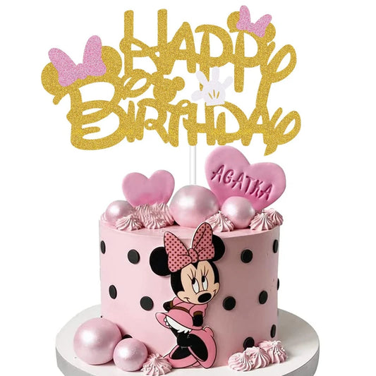 Disney Minnie Mouse Cake Topper – Party Cake Decoration for Kids Birthday & Baby Shower