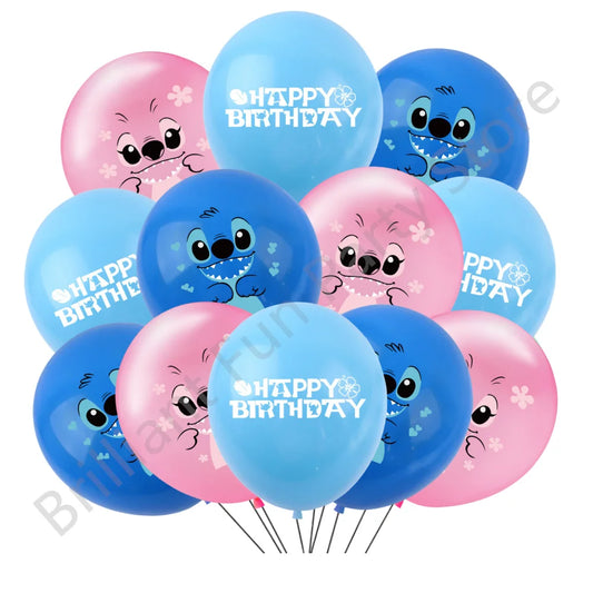 Lilo & Stitch Latex Balloons – 12pcs 12-Inch Party Balloon Set