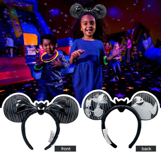 2025 Disney Minnie Ear Headband – Plush Leather & Sequin Hairband for Women & Kids