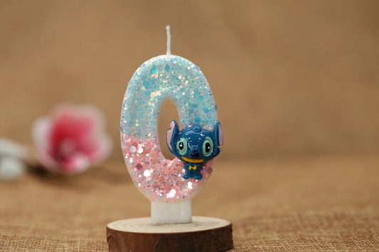 Disney Anime Lilo & Stitch Number Candles (0-9) – Cute 3D Stitch Cartoon Cake Toppers