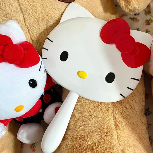 Cartoon Sanrio Hello Kitty Handheld Makeup Mirror – Kawaii KT Cat Handle