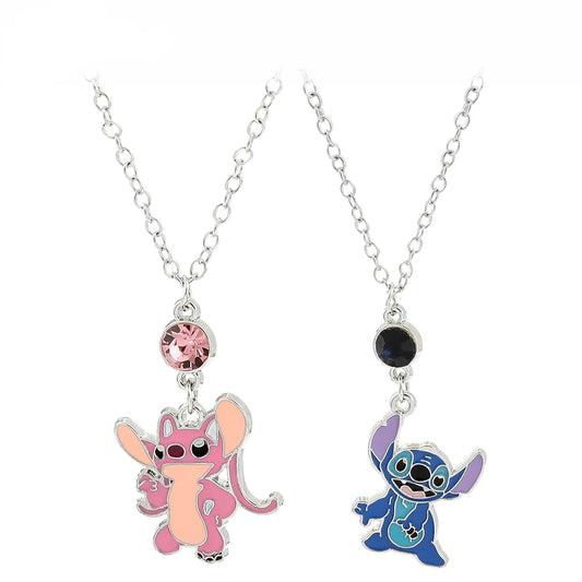 Anime Lilo & Stitch Necklace – Cute Cartoon Stitch & Angel Pendant